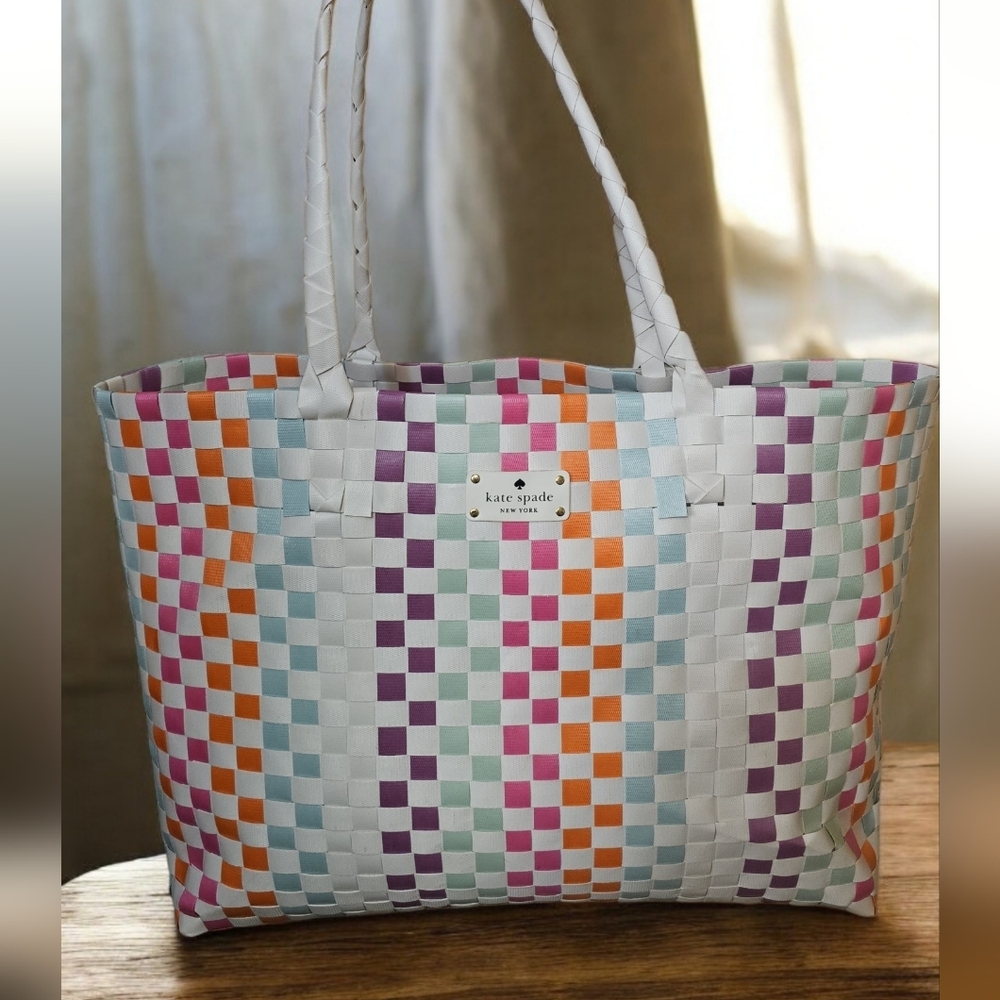 Kate Spade Colorful Checkered Tote